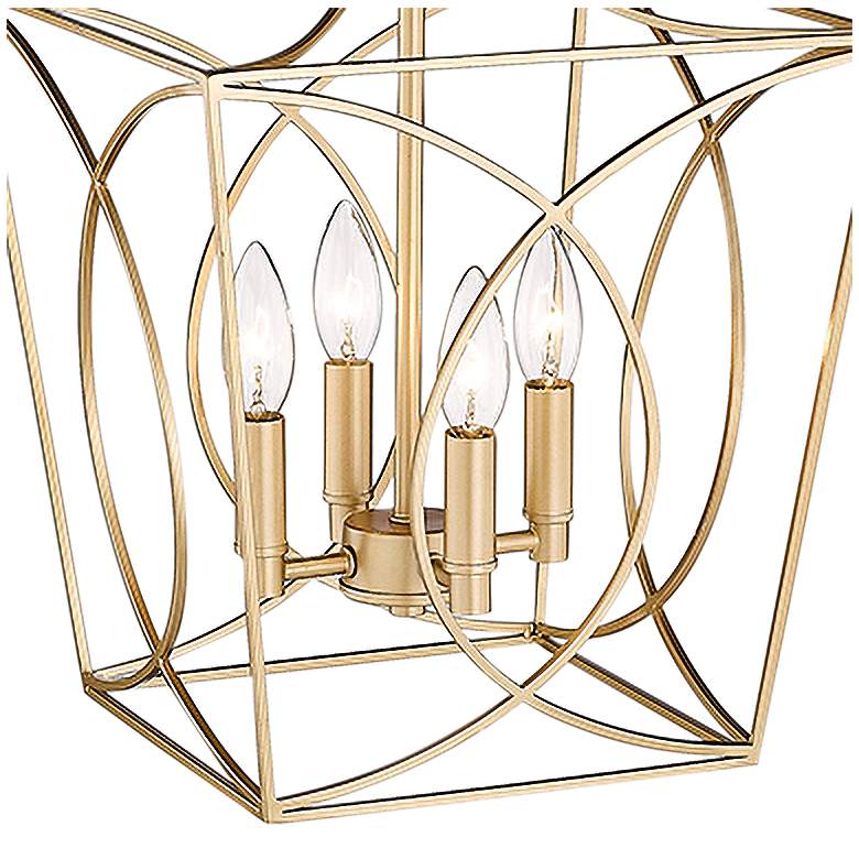 Image 3 Tracy 12" Wide Painted Modern Gold 4-Light Cage Mini Pendant more views