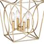 3_Tracy 12" Wide Painted Modern Gold 4-Light Cage Mini Pendant more views