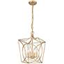 4_Tracy 12" Wide Painted Modern Gold 4-Light Cage Mini Pendant more views