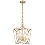 5_Tracy 12" Wide Painted Modern Gold 4-Light Cage Mini Pendant more views