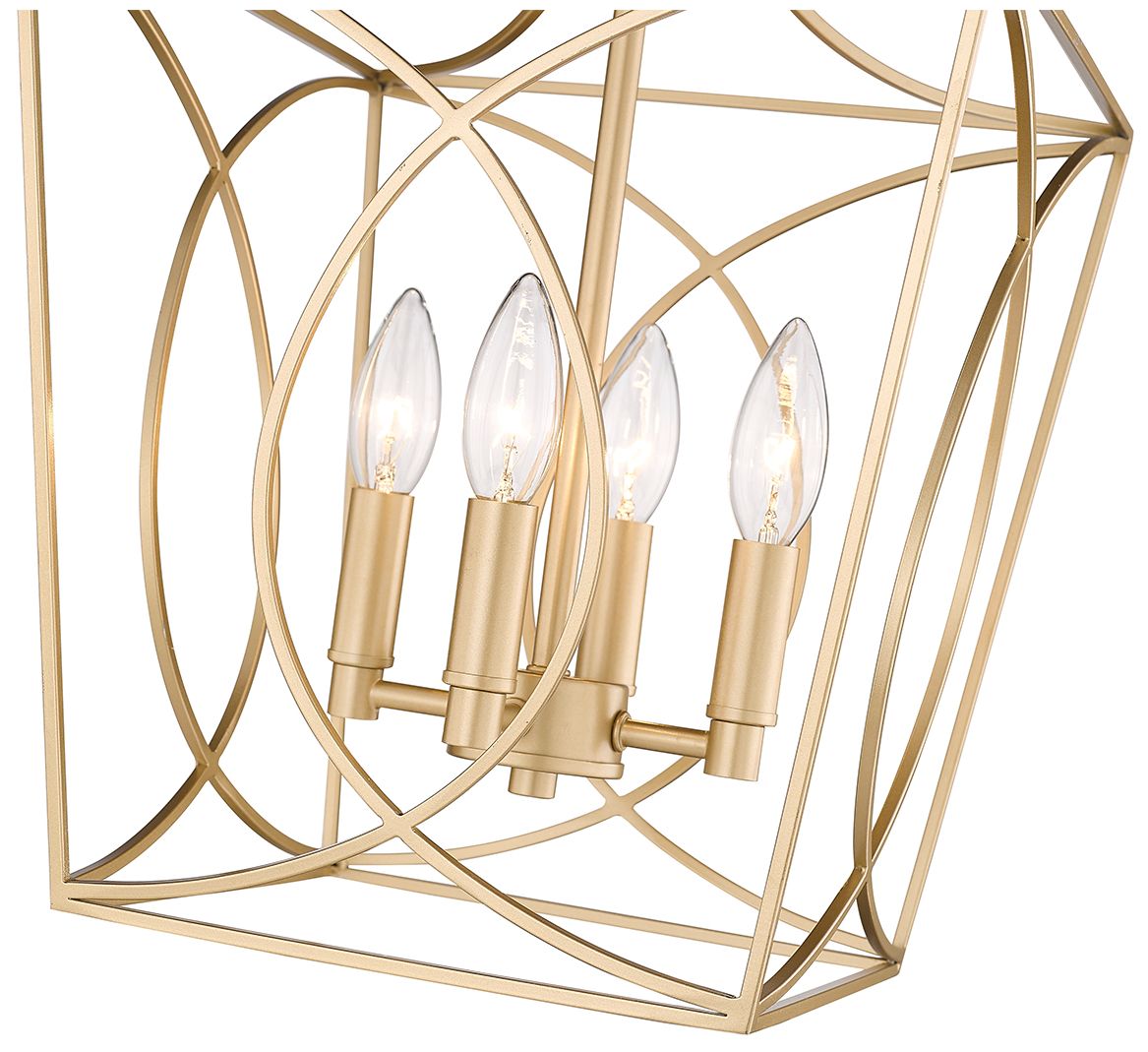 Image 6 Tracy 12" Wide Painted Modern Gold 4-Light Cage Mini Pendant more views