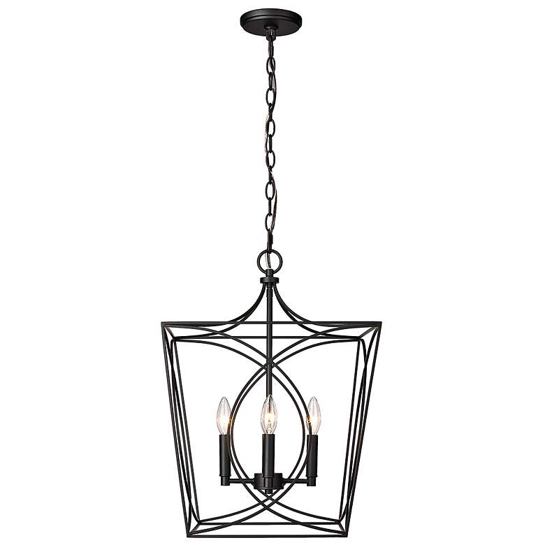 Image 1 Tracy 15 3/4" Wide Matte Black 4-Light Pendant