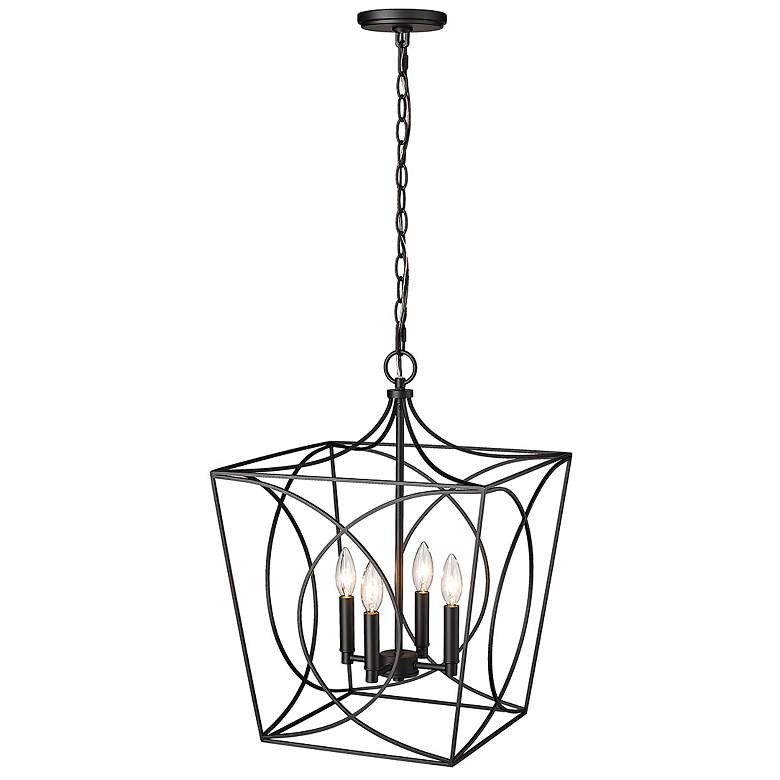 Image 3 Tracy 15 3/4" Wide Matte Black 4-Light Pendant more views