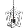 1_Tracy 18" Wide Matte Black 4-Light Pendant