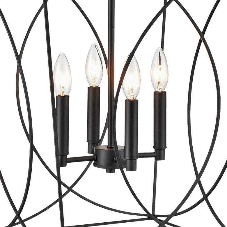 Image 2 Tracy 18" Wide Matte Black 4-Light Pendant more views
