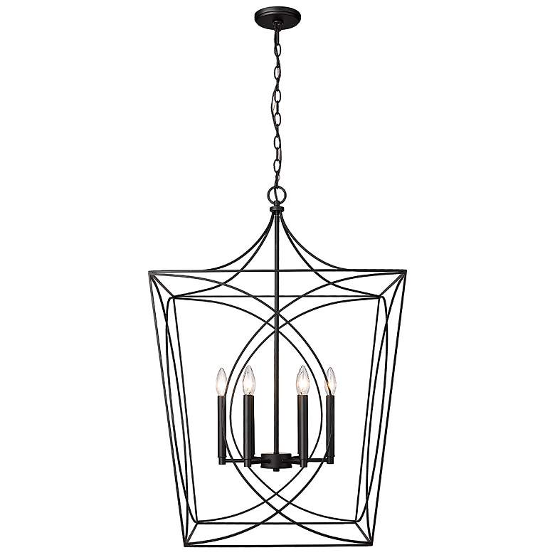 Image 1 Tracy 24" Wide Matte Black 6-Light Pendant