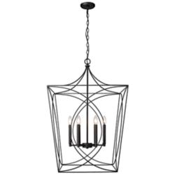 Tracy 24" Wide Matte Black 6-Light Pendant