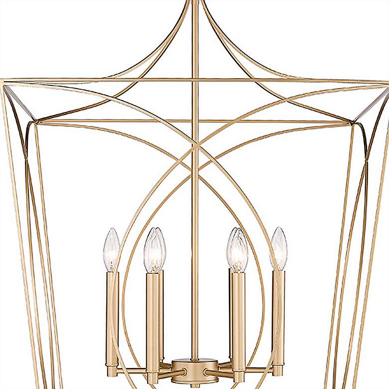 Image 2 Tracy 36" Wide Painted Modern Gold 6-Light Lantern Pendant more views