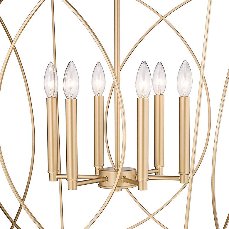 Image 3 Tracy 36" Wide Painted Modern Gold 6-Light Lantern Pendant more views