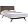 Tracy Brown Fabric Cappuccino Platform Bed
