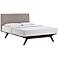 Tracy Gray Fabric Cappuccino Platform Bed