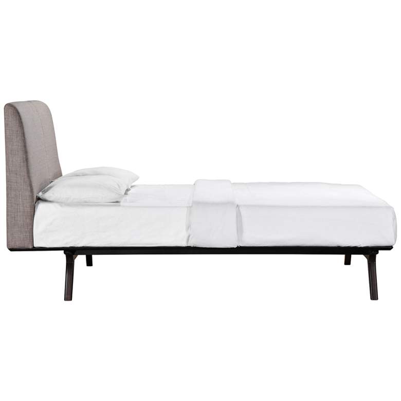 Image 2 Tracy Gray Fabric Cappuccino Queen Platform Bed more views