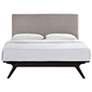 Tracy Gray Fabric Cappuccino Queen Platform Bed