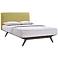 Tracy Green Fabric Cappuccino Platform Bed