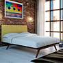 Tracy Green Fabric Cappuccino Queen Platform Bed