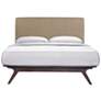 Tracy Latte Fabric Cappuccino Queen Platform Bed