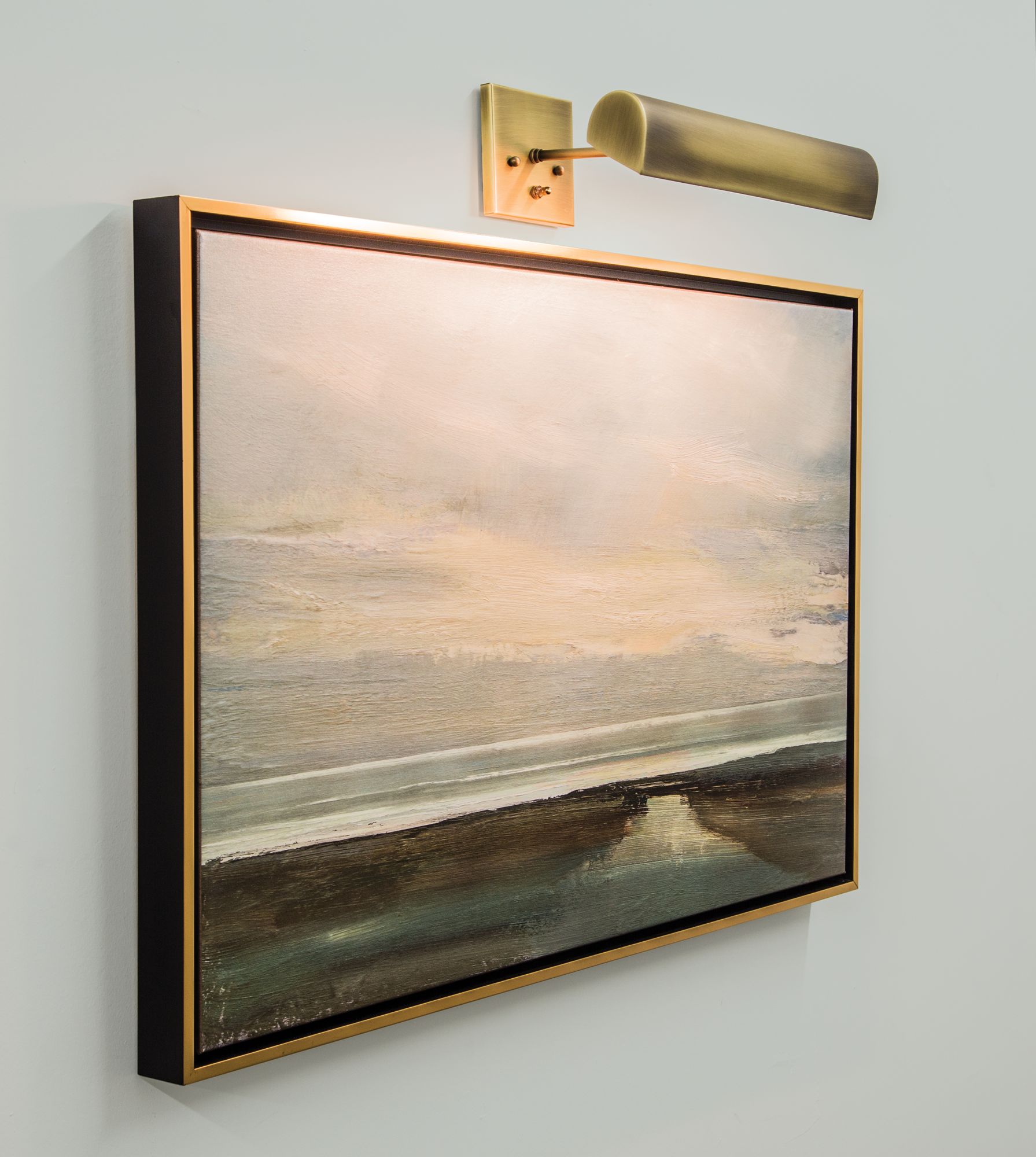 Image 2 Traditional 14" Wide Antique Brass Direct Wire Picture Light more views