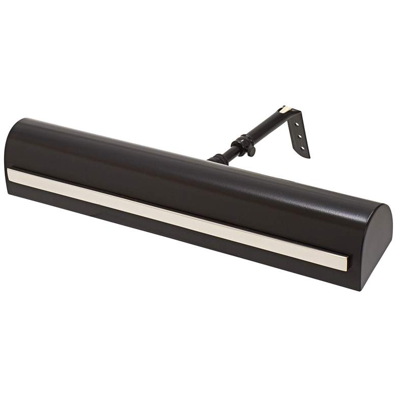Image 1 Traditional 14" Wide Black Picture Light w/ Strap Motif