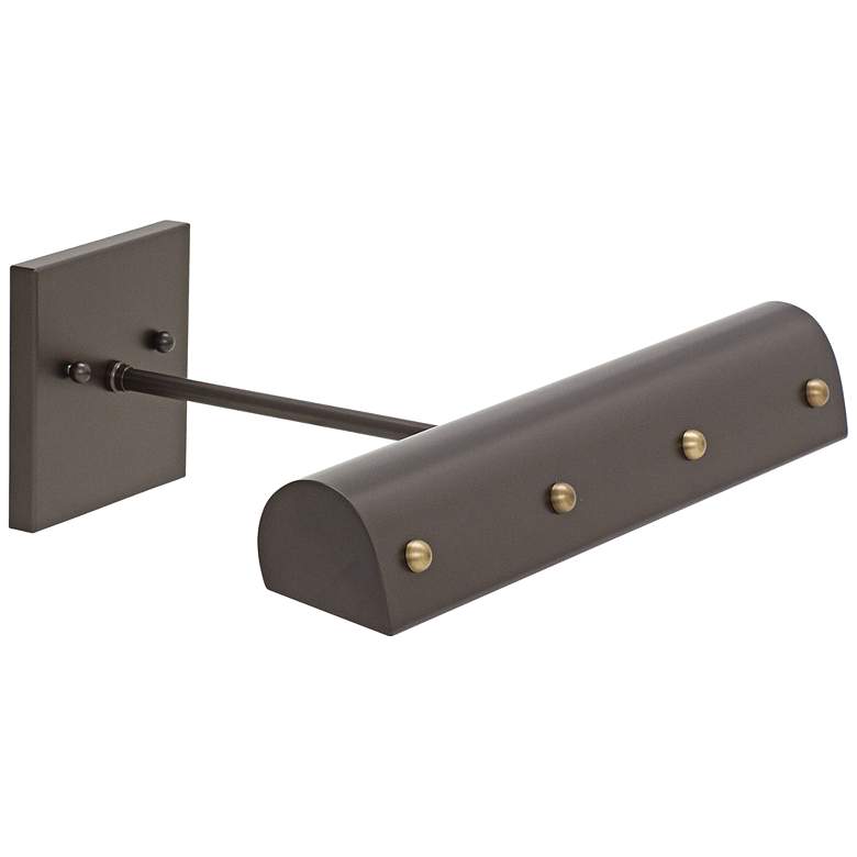 Image 1 Traditional 14" Wide Bronze LED Picture Light w/ Ball Motif
