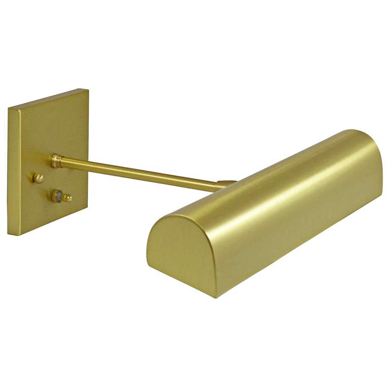 Image 1 Traditional 14" Wide Satin Brass Direct Wire Picture Light