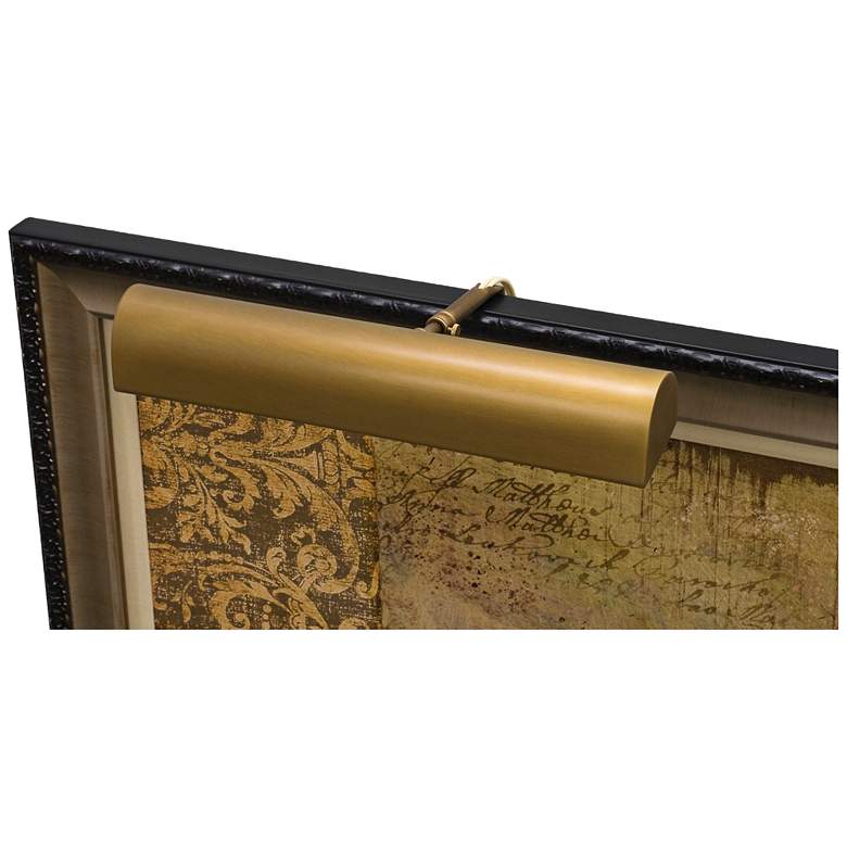 Image 1 Traditional 14" Wide Weathered Brass LED Picture Light