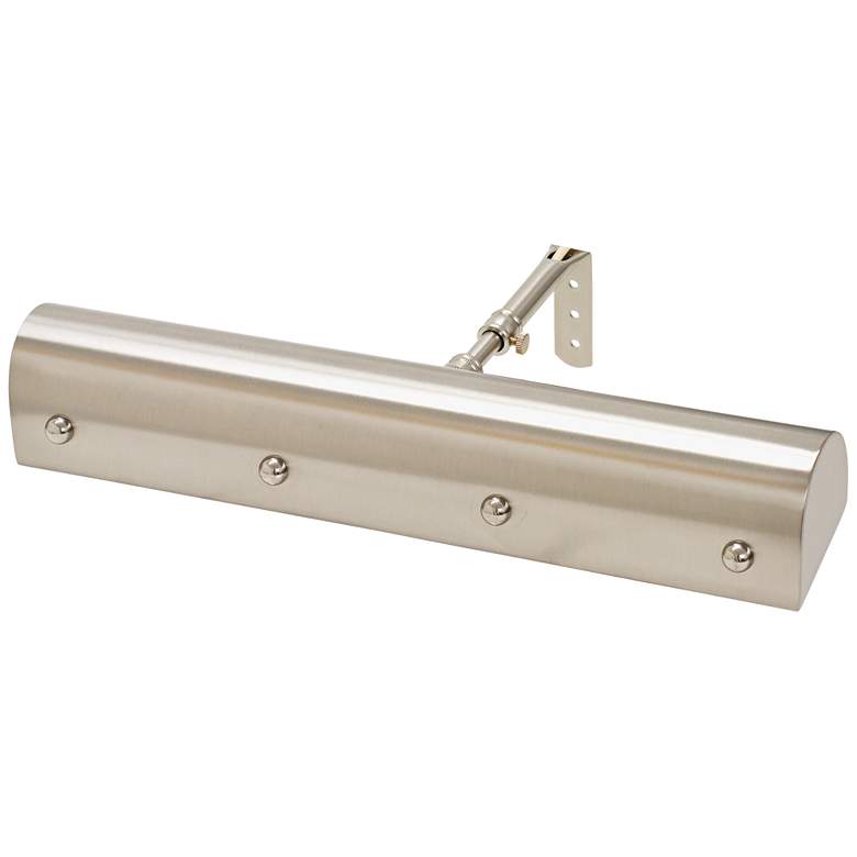 Image 1 Traditional 14"W Satin Nickel Picture Light w/ Ball Motif