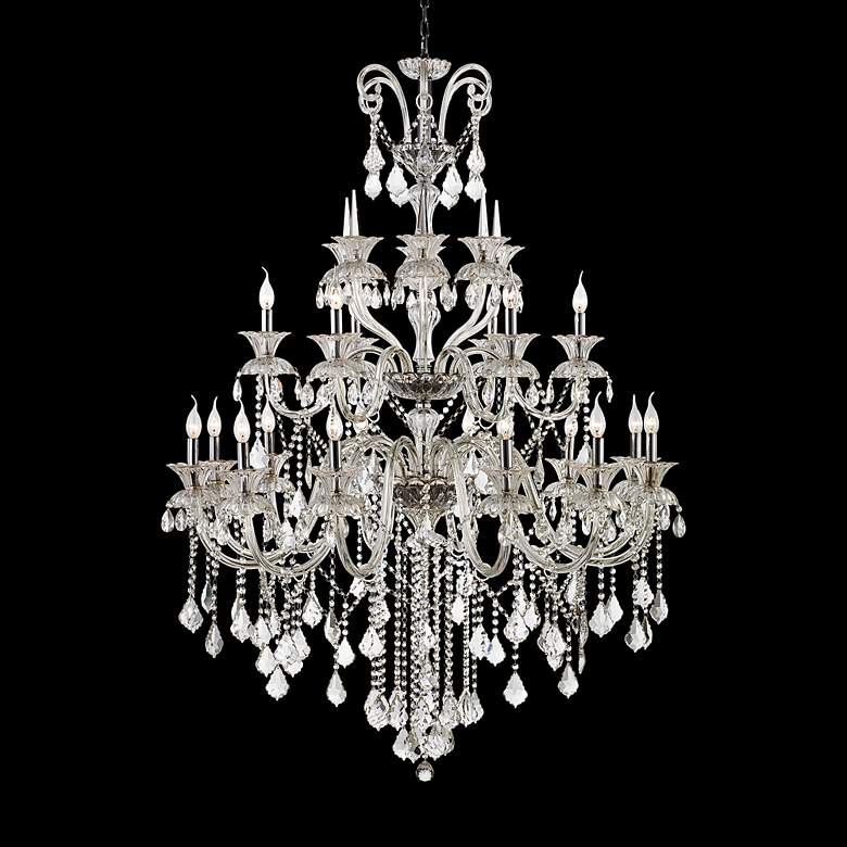 Image 1 Traditional 18-Light Chrome and Crystal Chandelier
