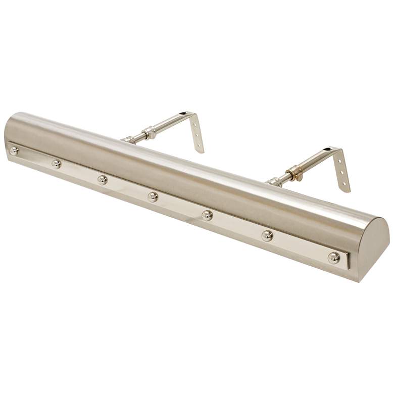 Image 1 Traditional 24"W Satin Nickel Picture Light w/ Rivet Motif