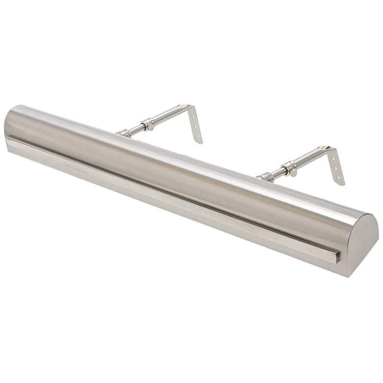 Image 1 Traditional 24"W Satin Nickel Picture Light w/ Strap Motif