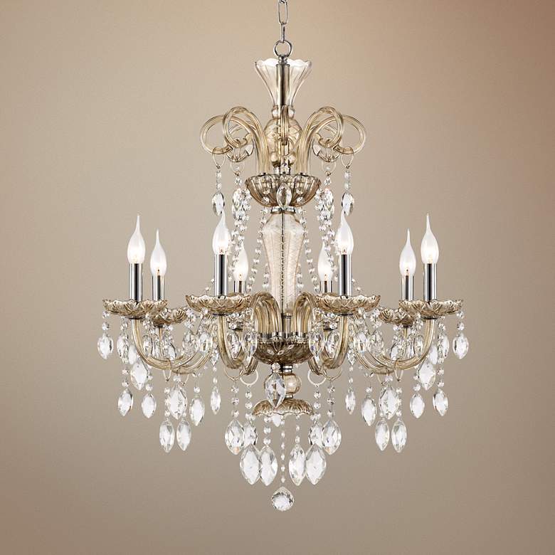 Image 1 Traditional 28" Wide 8-Light Crystal Chandelier