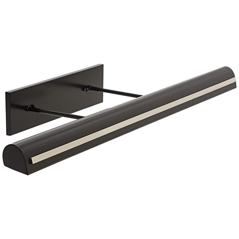 Image 1 Traditional 36" Wide Black LED Picture Light w/ Strap Motif