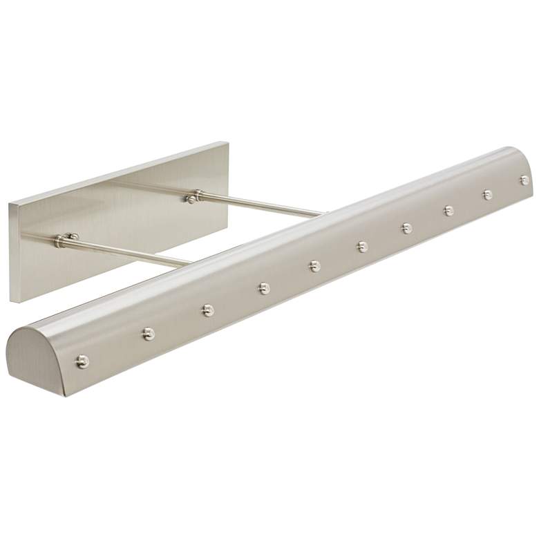 Image 1 Traditional 36" Wide Nickel LED Picture Light w/ Ball Motif