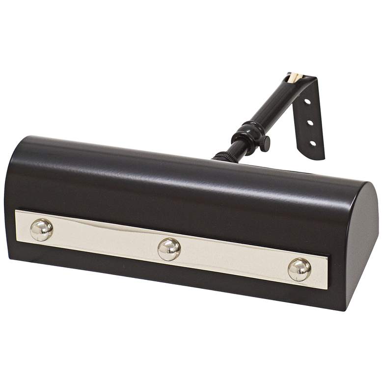 Image 1 Traditional 8" Wide Black Picture Light w/ Rivet Motif