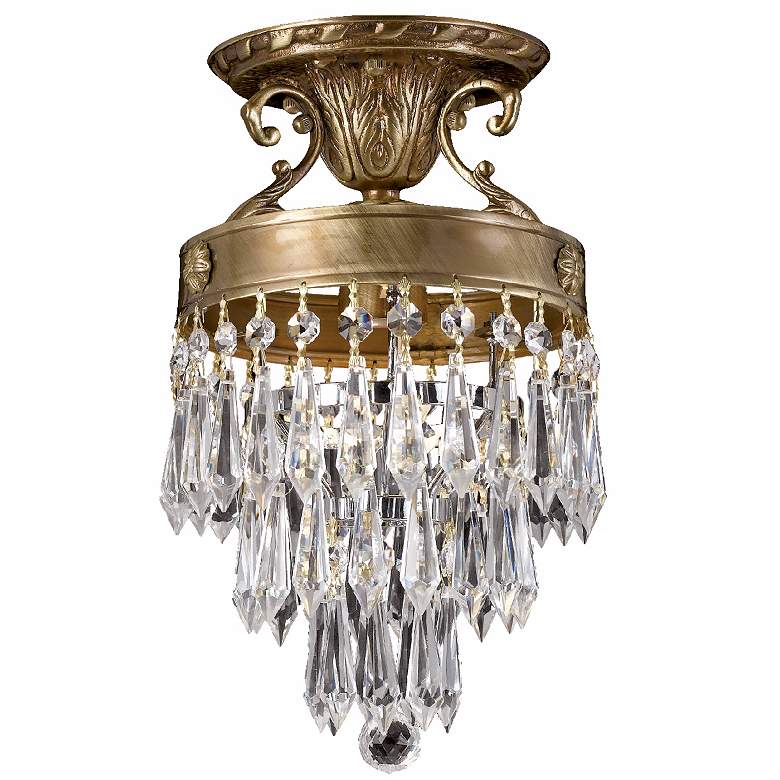 Image 1 Traditional Aged Brass Finish 7 inch Wide Ceiling Light