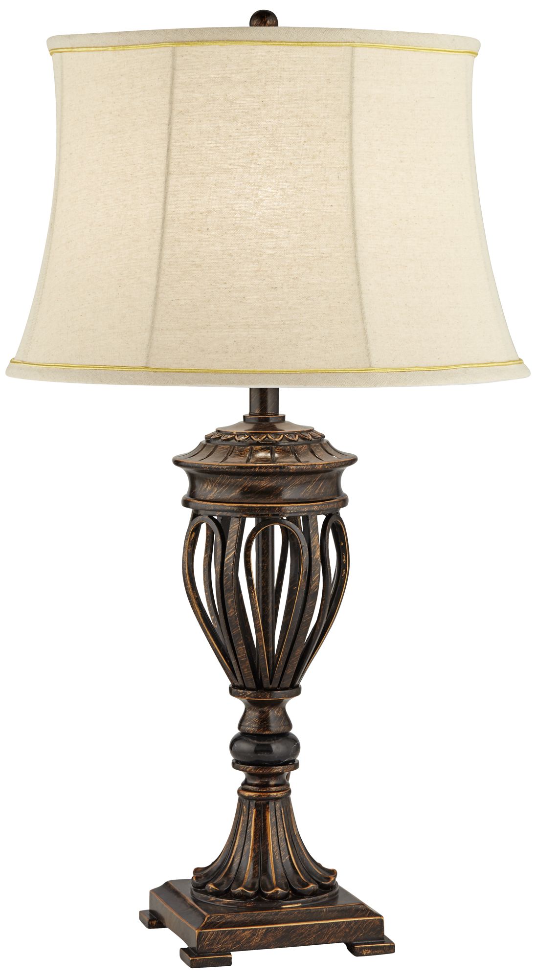 Traditional Bronze Open Urn Base Table Lamp