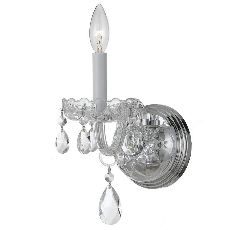 Image 1 Traditional Crystal 1 Light Clear Crystal Chrome Sconce