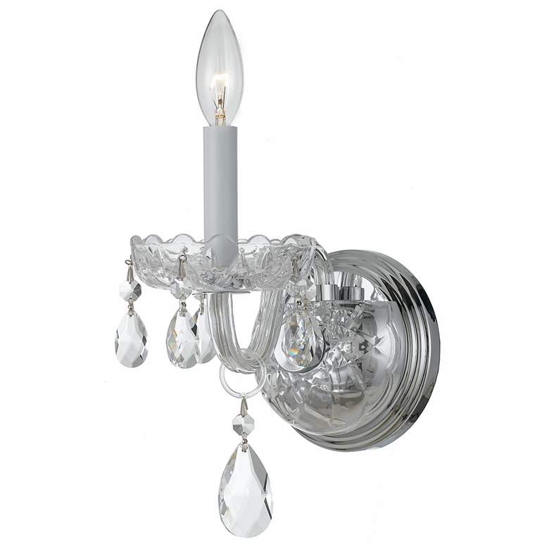 Image 1 Traditional Crystal 1 Light Clear Crystal Chrome Sconce