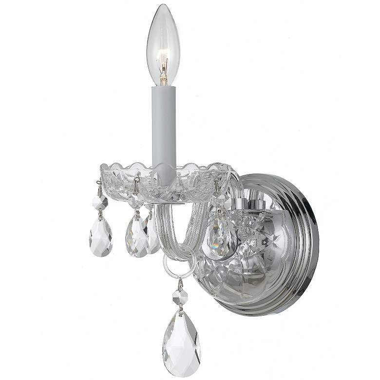 Image 3 Traditional Crystal 1 Light Clear Crystal Chrome Sconce more views