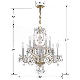 Image5 of Traditional Crystal 10 Light Italian Crystal Polished Brass Chandelier more views