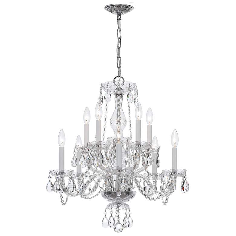 Image 1 Traditional Crystal 10 Light Italian Crystal Polished Chrome Chandelier