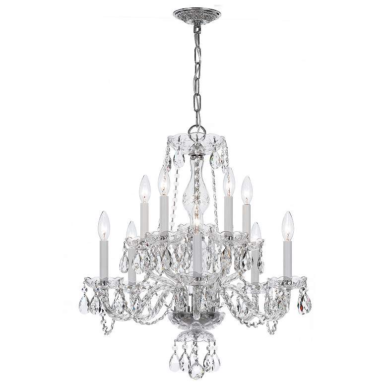 Image 2 Traditional Crystal 10 Light Italian Crystal Polished Chrome Chandelier more views