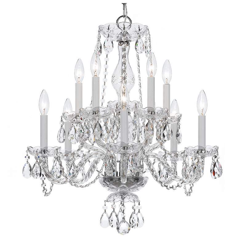 Image 3 Traditional Crystal 10 Light Italian Crystal Polished Chrome Chandelier more views