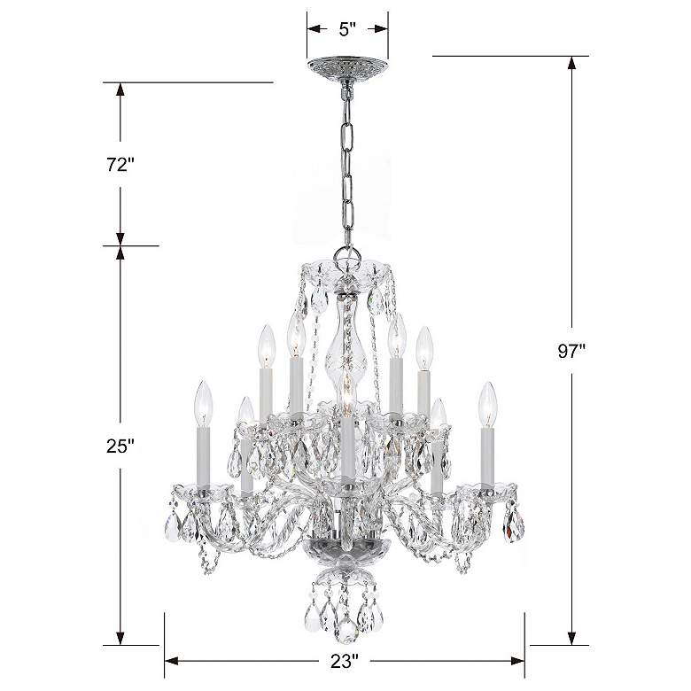 Image 5 Traditional Crystal 10 Light Italian Crystal Polished Chrome Chandelier more views