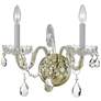 Traditional Crystal 12 1/2" High Brass 2-Light Wall Sconce