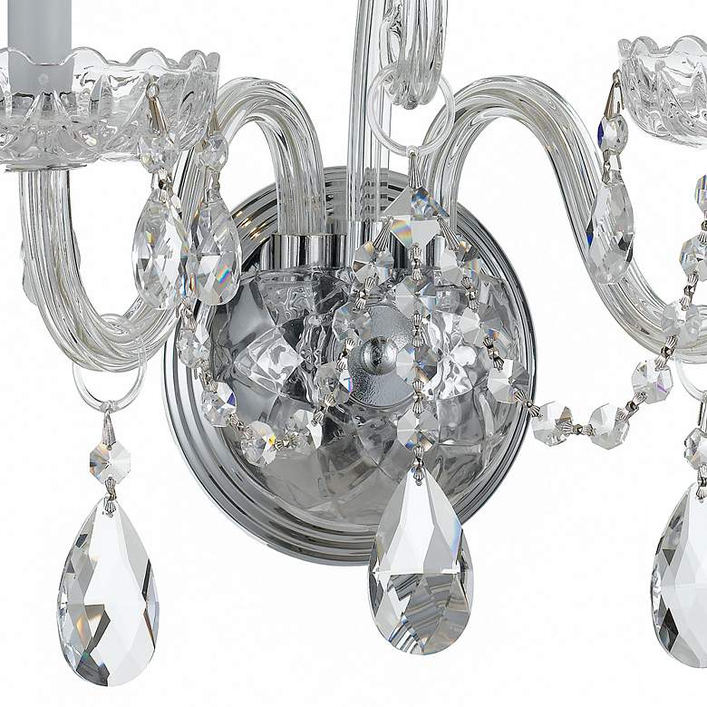 Image 2 Traditional Crystal 12 1/2 inch High Chrome 2-Light Wall Sconce more views