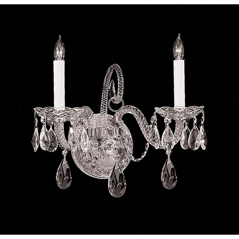 Image 1 Traditional Crystal 12"H Polished Chrome 2-Light Wall Sconce