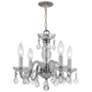 Traditional Crystal 15" Wide Chrome 4-Light Chandelier