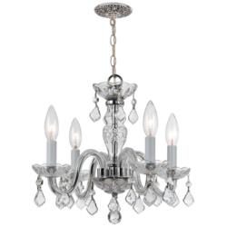 Traditional Crystal 15&quot; Wide Chrome 4-Light Chandelier