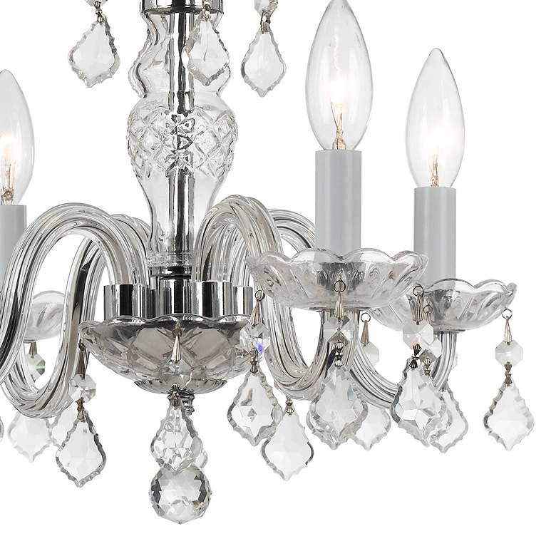 Image 3 Traditional Crystal 15 inch Wide Chrome 4-Light Chandelier more views