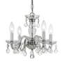 4_Traditional Crystal 15" Wide Chrome 4-Light Chandelier more views